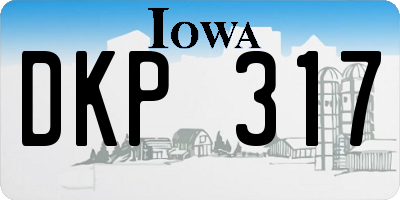 IA license plate DKP317