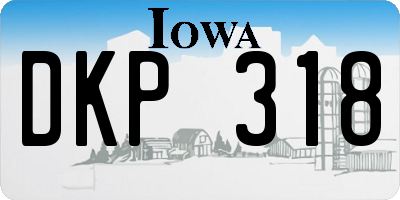 IA license plate DKP318