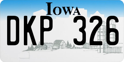 IA license plate DKP326