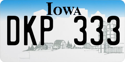 IA license plate DKP333