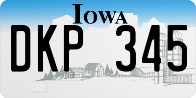 IA license plate DKP345