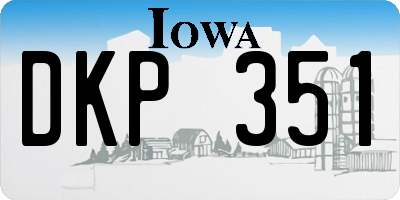 IA license plate DKP351