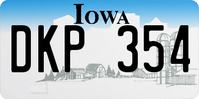 IA license plate DKP354