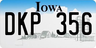 IA license plate DKP356
