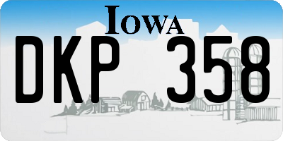 IA license plate DKP358