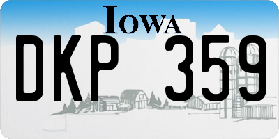 IA license plate DKP359
