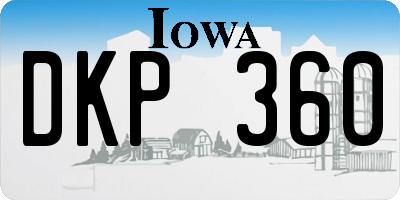 IA license plate DKP360
