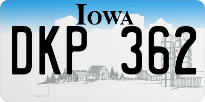 IA license plate DKP362
