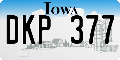 IA license plate DKP377
