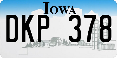 IA license plate DKP378