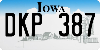 IA license plate DKP387