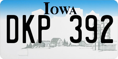 IA license plate DKP392