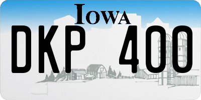IA license plate DKP400