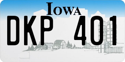 IA license plate DKP401