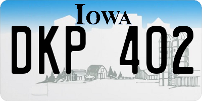 IA license plate DKP402
