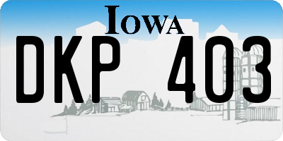 IA license plate DKP403