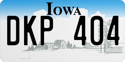 IA license plate DKP404