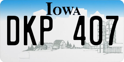 IA license plate DKP407