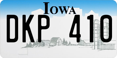IA license plate DKP410