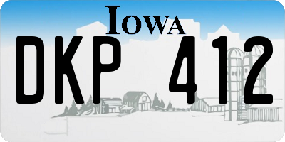 IA license plate DKP412