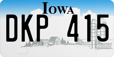 IA license plate DKP415