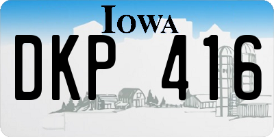 IA license plate DKP416