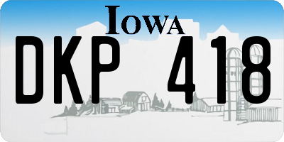 IA license plate DKP418
