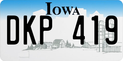 IA license plate DKP419