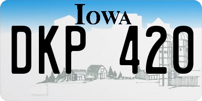 IA license plate DKP420