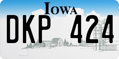 IA license plate DKP424
