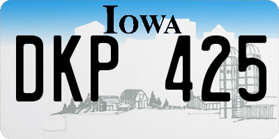 IA license plate DKP425