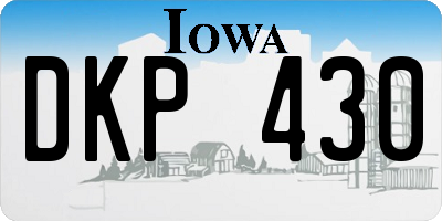 IA license plate DKP430