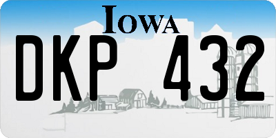 IA license plate DKP432