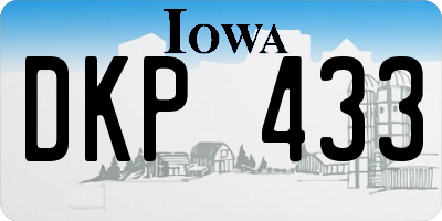 IA license plate DKP433