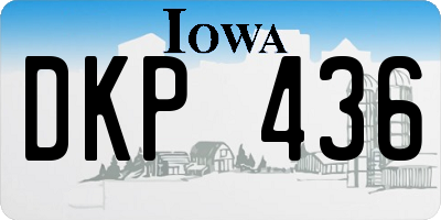 IA license plate DKP436
