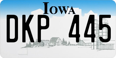 IA license plate DKP445