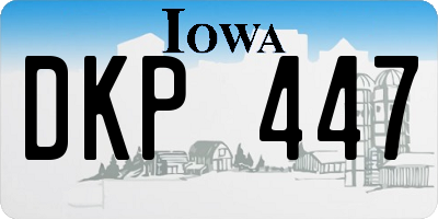 IA license plate DKP447