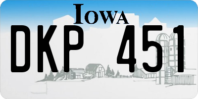 IA license plate DKP451