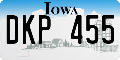 IA license plate DKP455