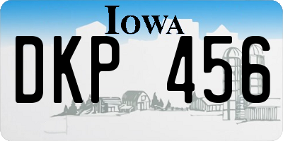 IA license plate DKP456