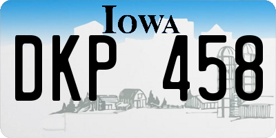 IA license plate DKP458
