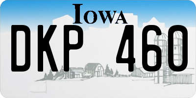IA license plate DKP460