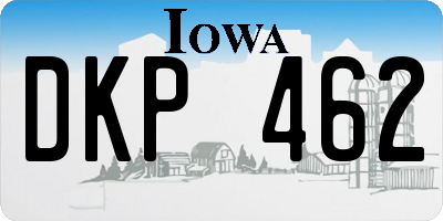IA license plate DKP462