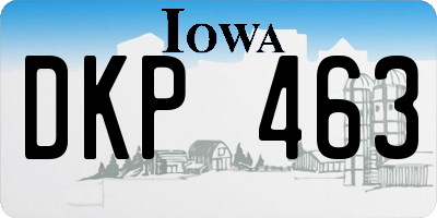 IA license plate DKP463