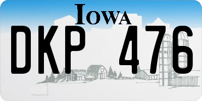 IA license plate DKP476
