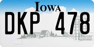 IA license plate DKP478