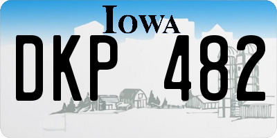 IA license plate DKP482