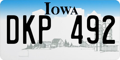 IA license plate DKP492