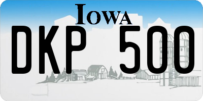 IA license plate DKP500