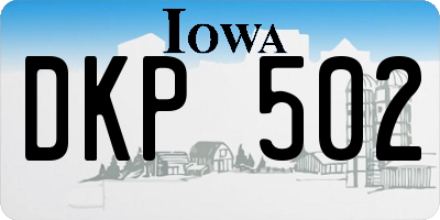IA license plate DKP502